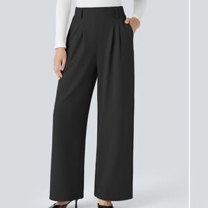 Halara Flex™ High Waisted‎ Pocket Black Wide Leg Work Pants NWT Large